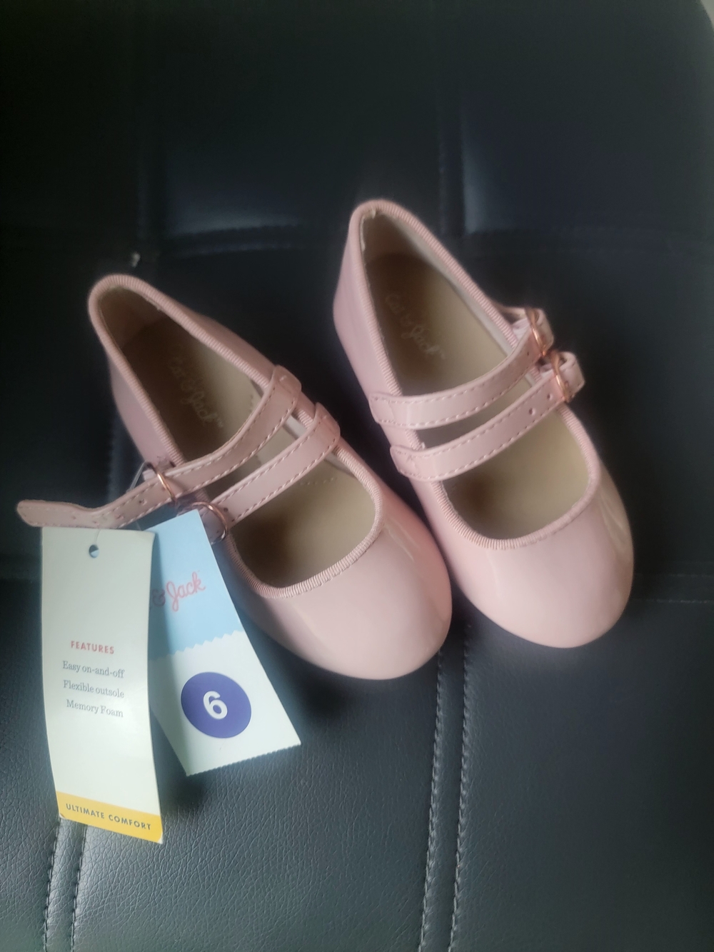 Cat & Jack Toddlers  Pink Mary Jane Flats Strap Buckle Comfort Cushioned Size 6